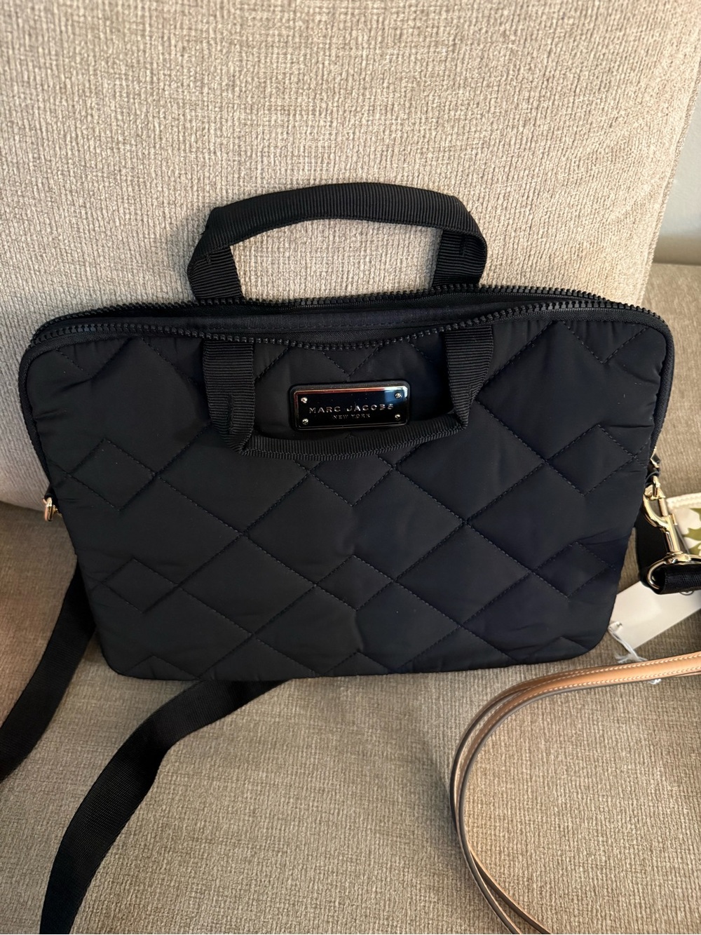 Marc Jacobs Black Quilted Laptop Tote